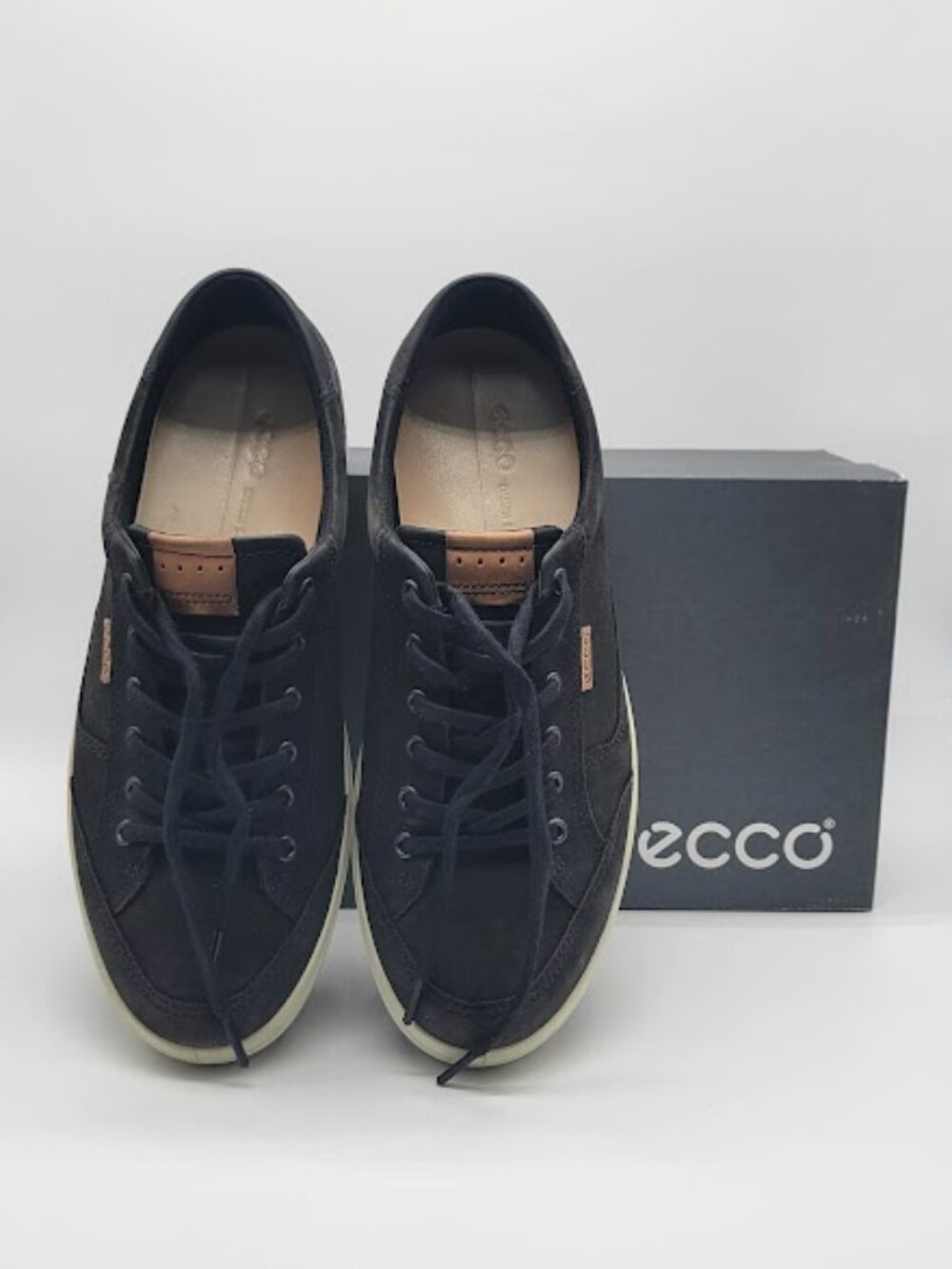 ECCO Soft 7 Men’s Black Leather Sneakers EU 45 US 11-11.5 Pre-Owned w/ Box GUC